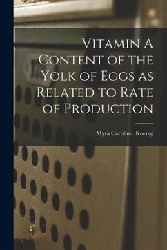 Vitamin A Content of the Yolk of Eggs as Related to Rate of Production - Koenig, Myra Caroline