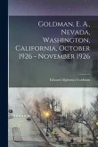 Goldman, E. A., Nevada, Washington, California, October 1926 - November 1926