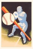 Vintage Journal Baseball, Bat, Catcher
