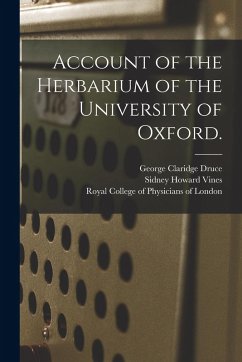 Cover Account of the Herbarium of the University of Oxford.