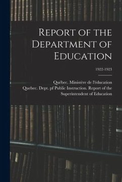 Report of the Department of Education; 1922-1923