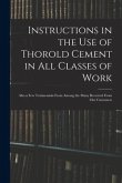 Instructions in the Use of Thorold Cement in All Classes of Work [microform]: Also a Few Testimonials From Among the Many Received From Our Customers