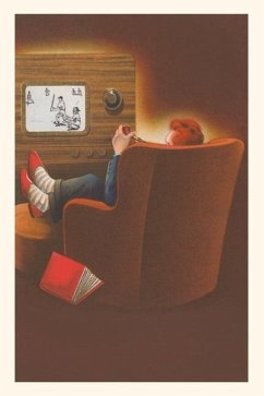 Vintage Journal Man in Slippers Watching TV Baseball