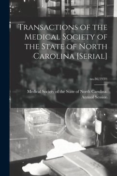Cover Transactions of the Medical Society of the State of North Carolina [serial]; no.86(1939)