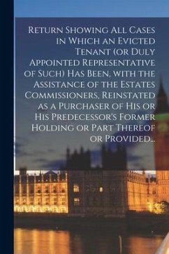 Return Showing All Cases in Which an Evicted Tenant (or Duly Appointed Representative of Such) Has Been, With the Assistance of the Estates Commission - Anonymous