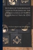 Returns of Subordinate Lodges Published by the Grand Lodge of North Carolina A. F. & A. M. [1911]; 1911