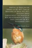 Arrival of Birds in the Spring of 1871-1873, Time of Breeding of Birds, 1872-1873, Resident Birds Throughout the Winter of 1874, Measurements of Birds