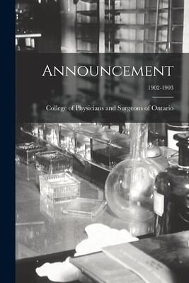 Announcement; 1902-1903 Announcement; 1902-1903