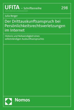 Der Drittauskunftsanspruch bei Persönlichkeitsrechtsverletzungen im Internet (eBook, PDF) - Berger, Julia