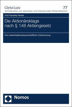 Cover Die Aktionärsklage nach § 148 Aktiengesetz (eBook, PDF)