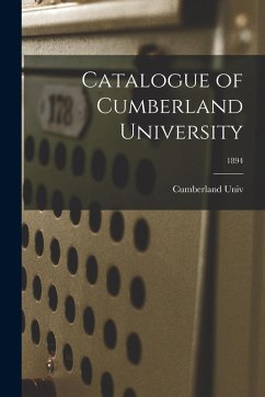 Cover Catalogue of Cumberland University; 1894