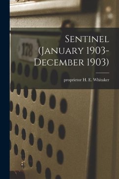 Cover Sentinel (January 1903- December 1903)