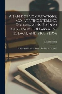 A Table of Computations, Converting Sterling, Dollars at 4s. 2d. Into Currency, Dollars at 5s. 1d. Each, and Vice Versa [microform]: in a Progressive - Sache, William