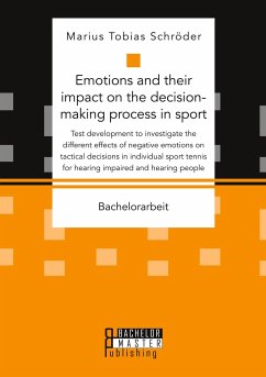 Emotions and their impact on the decision-making process in sport. Test development to investigate the different effects of negative emotions on tactical decisions in individual sport tennis for hearing impaired and hearing people - Schröder, Marius Tobias