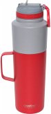 Asobu Twin Pack Bottle with Mug Rot, 0.9 L + 0.6 L