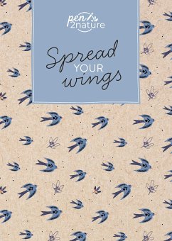 Spread Your Wings . Nachhaltiges Notizbuch in A5 mit Hardcover und Vogel-Motiv - pen2nature
