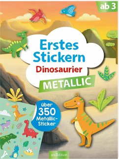 Erstes Stickern Metallic - Dinosaurier