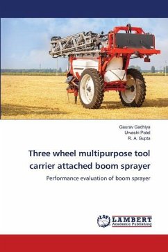 Three wheel multipurpose tool carrier attached boom sprayer