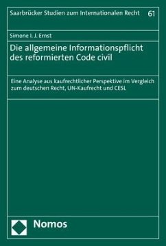 Die allgemeine Informationspflicht des reformierten Code civil - Ernst, Simone I. J.