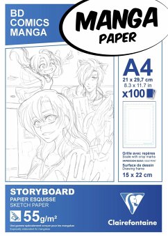 Cover Manga-Block für Storyboard A4 100 Blatt 55g, mit einfachem Raster