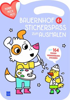 Bauernhof Stickerspaß zum Ausmalen 4+ (Cover violett, Hund)