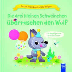 Geschichtenbuch mit Spielfigur -Die drei kleinen Schweinchen überraschen den Wolf - Harman, Julie