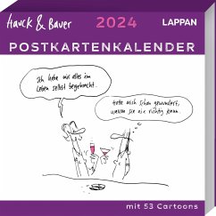 Cover Hauck & Bauer Postkartenkalender 2024: Cartoons zum Aufstellen und Verschicken
