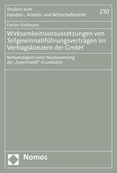 Wirksamkeitsvoraussetzungen von Teilgewinnabführungsverträgen im Vertragskonzern der GmbH - Großmann, Florian