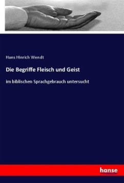Die Begriffe Fleisch und Geist - Wendt, Hans Hinrich