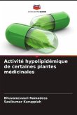 Activité hypolipidémique de certaines plantes médicinales