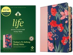 NLT Life Application Study Bible, Third Edition (Leatherlike, Pink Evening Bloom, Indexed, Red Letter)