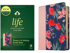 NLT Life Application Study Bible, Third Edition (Leatherlike, Pink Evening Bloom, Red Letter)