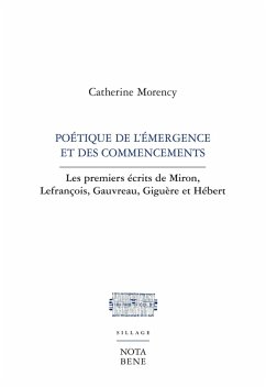 Cover Poétique de l'émergence et des commencements (eBook, PDF)