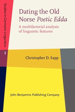 Dating the Old Norse Poetic Edda (eBook, ePUB) - Christopher D. Sapp, Sapp