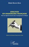 Analyses en grammaire française (eBook, PDF)