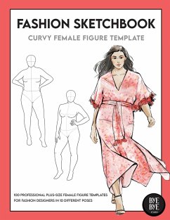 Curvy Female Fashion Figure Template - Bye Bye Studio