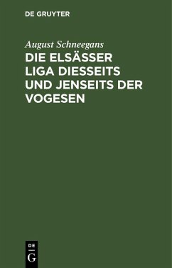 Cover Die Elsässer Liga diesseits und jenseits der Vogesen