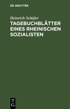 Tagebuchblätter eines rheinischen Sozialisten Cover Tagebuchblätter eines rheinischen Sozialisten