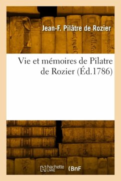 Cover Vie et mémoires de Pilatre de Rozier