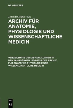 Cover Verzeichniss der Abhandlungen in den Jahrgängen 1834-1858 des Archiv für Anatomie, Physiologie und wissenschaftliche Medizin