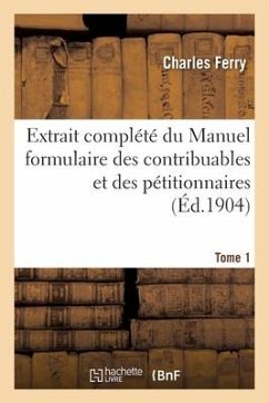 Cover Extrait complété du Manuel formulaire des contribuables