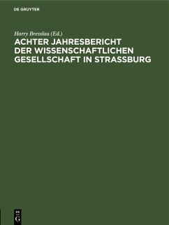 Cover Achter Jahresbericht der Wissenschaftlichen Gesellschaft in Strassburg