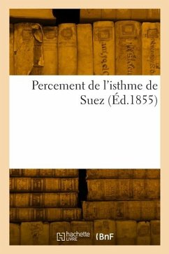 Cover Percement de l'isthme de Suez