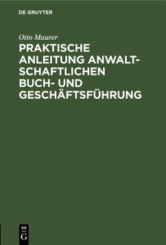 Cover Praktische Anleitung anwaltschaftlichen Buch- und Geschäftsführung