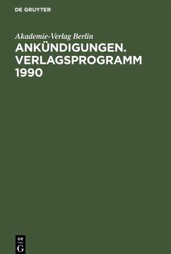 Ankündigungen. Verlagsprogramm 1990 - Akademie-Verlag Berlin