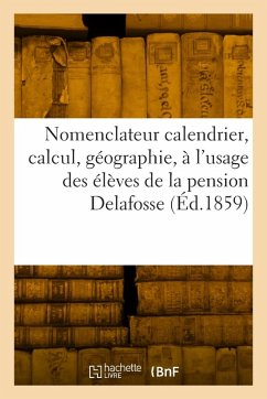 Cover Le nomenclateur calendrier, calcul, géographie