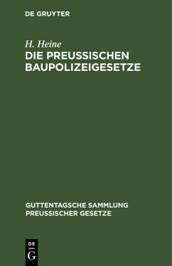 Cover Die Preußischen Baupolizeigesetze