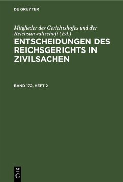 Cover Entscheidungen des Reichsgerichts in Zivilsachen. Band 172, Heft 2