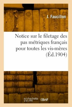 Cover Notice sur le filetage des pas métriques français pour toutes les vis-mères