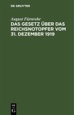 Das Gesetz über das Reichsnotopfer vom 31. Dezember 1919